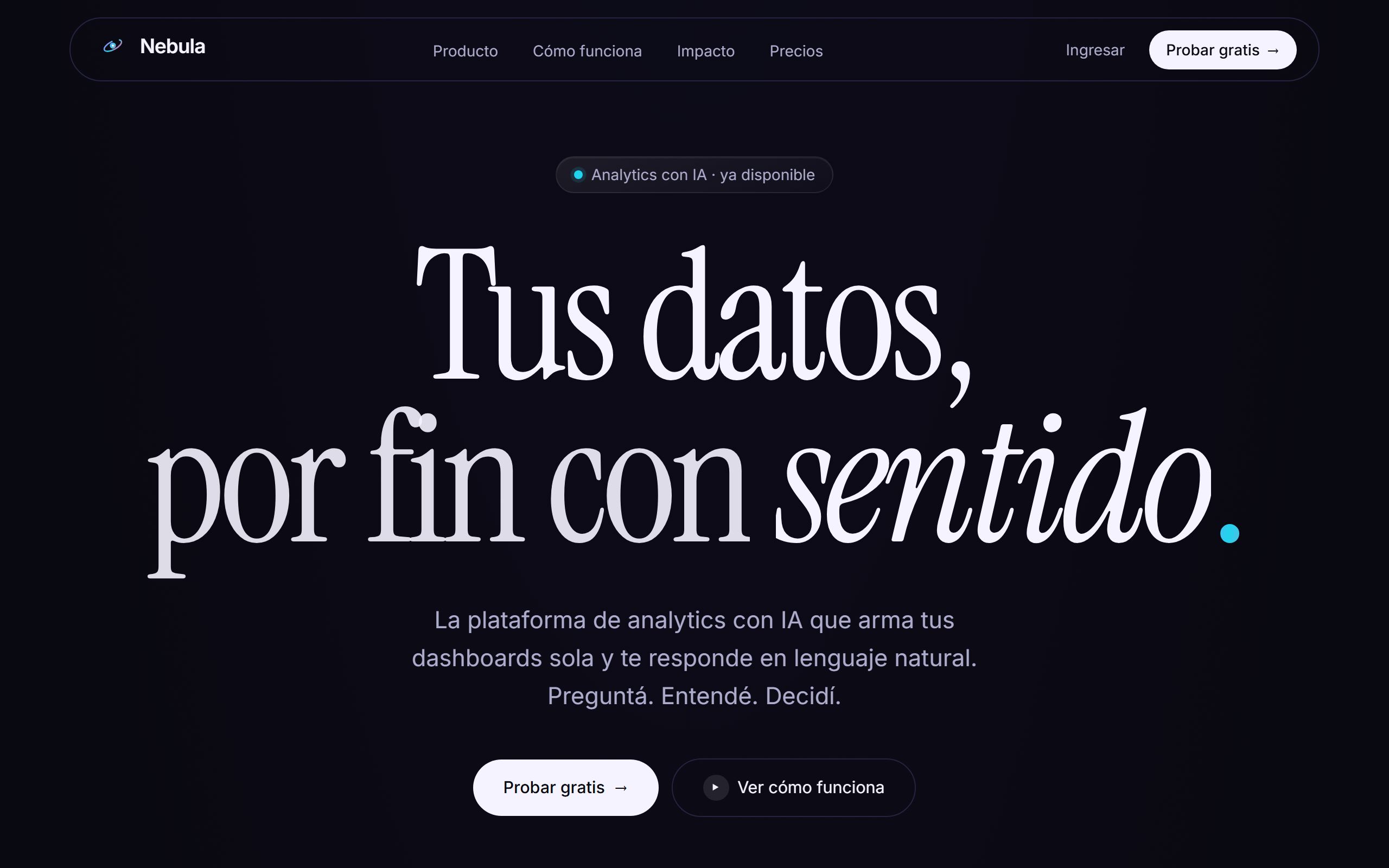 Captura en vivo de Nebula (nebula-delta-henna.vercel.app)